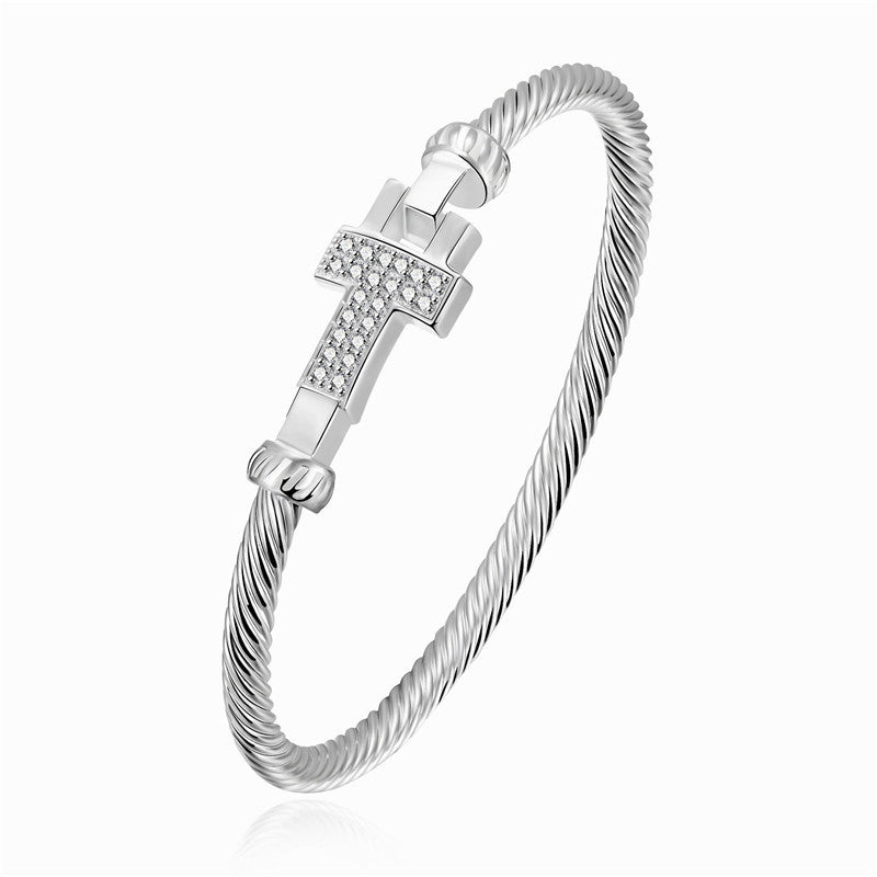 Sier Plated Fashion Horseshoe Popular Zircon Bracelet