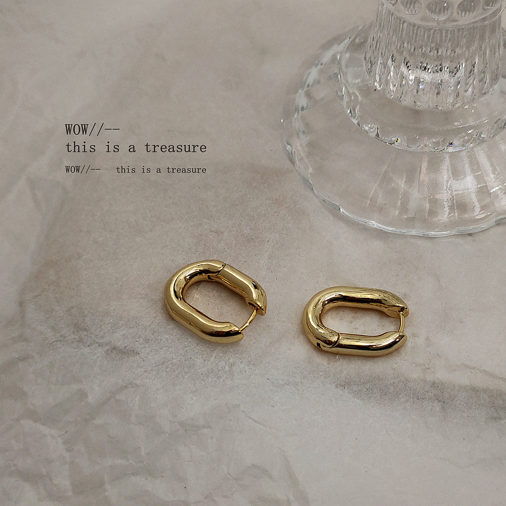 Metal Gold-plated Simple Medium Cold Style Earrings