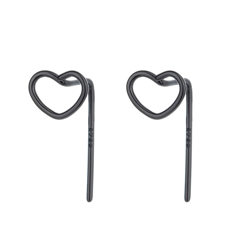 Compact Heart-shaped Eardrops Female Korean Fashion Earrings