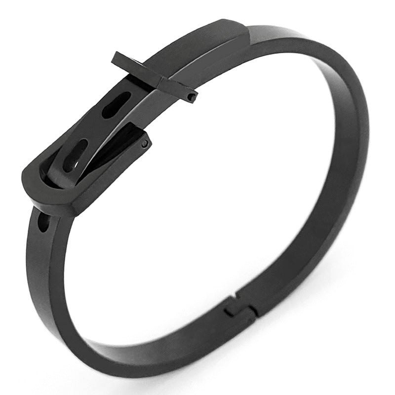 Women's Korean Style Buckle Optional Titanium Steel Stainless Rose Gold Geometric Bracelet