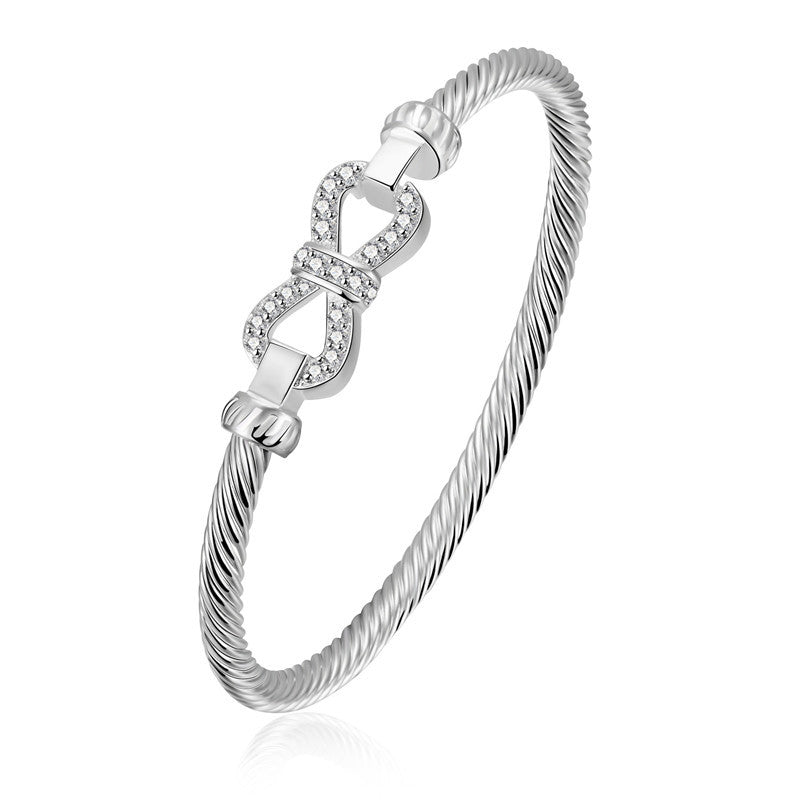 Sier Plated Fashion Horseshoe Popular Zircon Bracelet