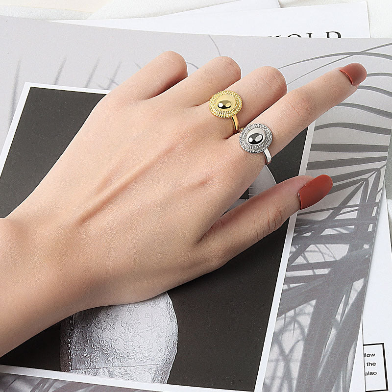 Gold Plated Twist Female Personality Chic Rings