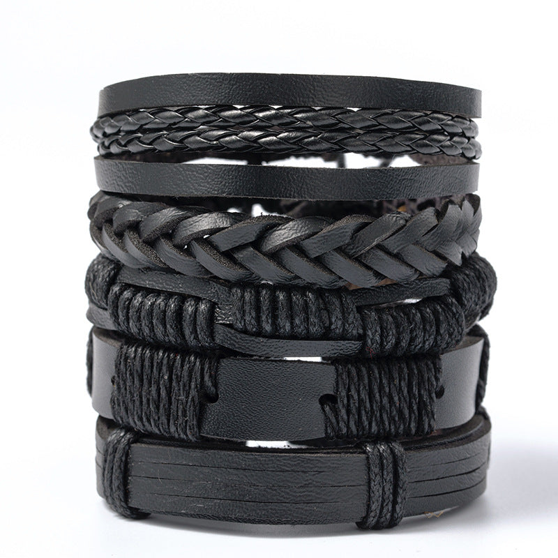 Men's Leather Hand-woven Hip Hop Punk Suit Bracelets