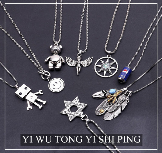 Men's Style Titanium Steel Fashionable Hip Hop Matching Clothes Trendy Necklaces