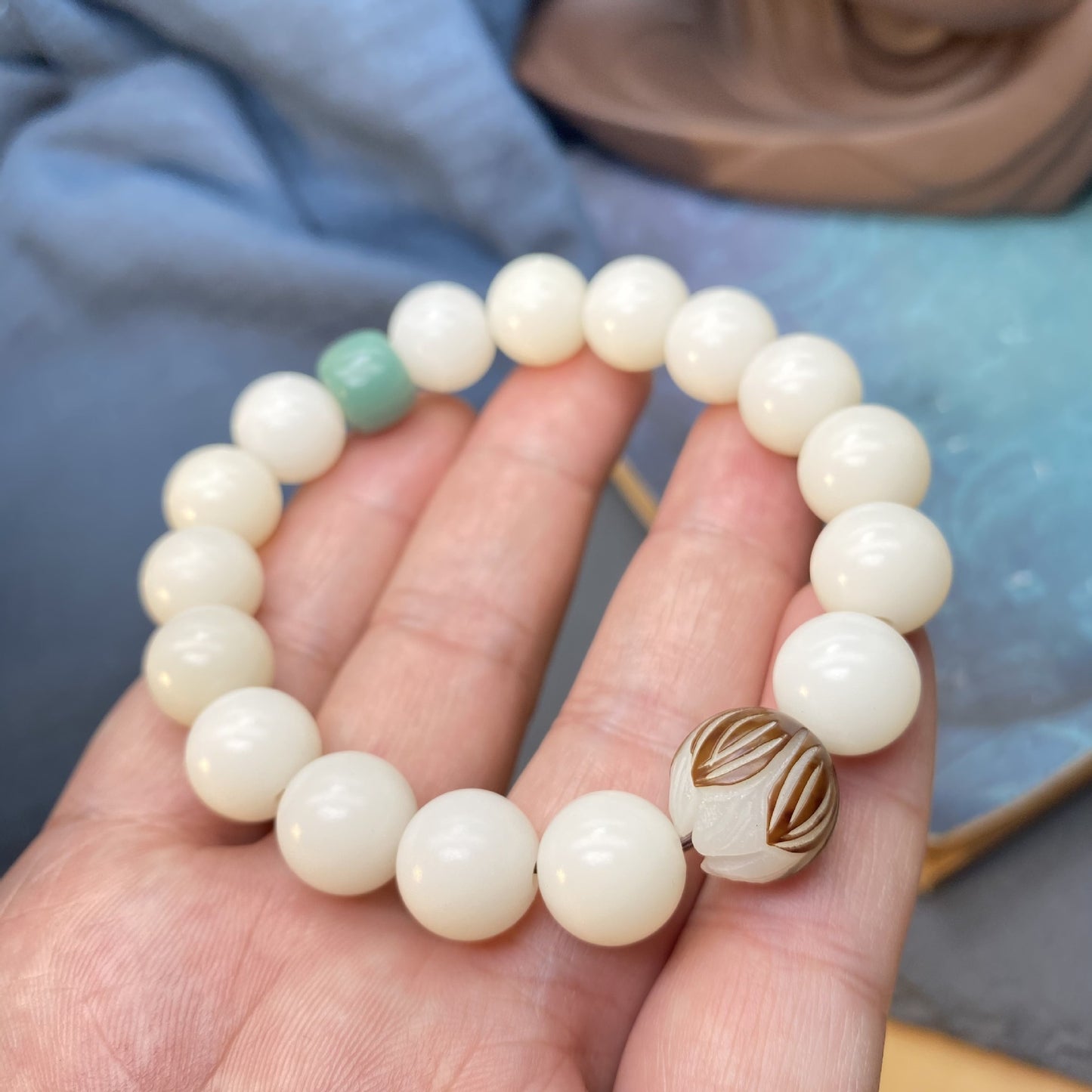 Bracelets ethniques personnalisés à base de racine de Bodhi en jade blanc pour femmes, hommes et femmes