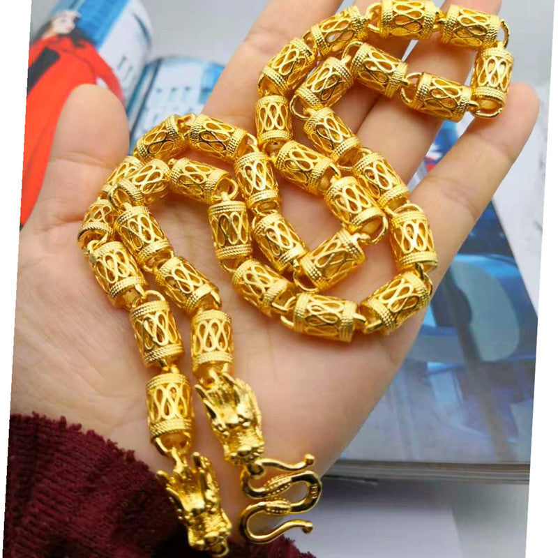 Men's Gold-plated Live Broadcast Alluvial Gold South African Tin Necklace