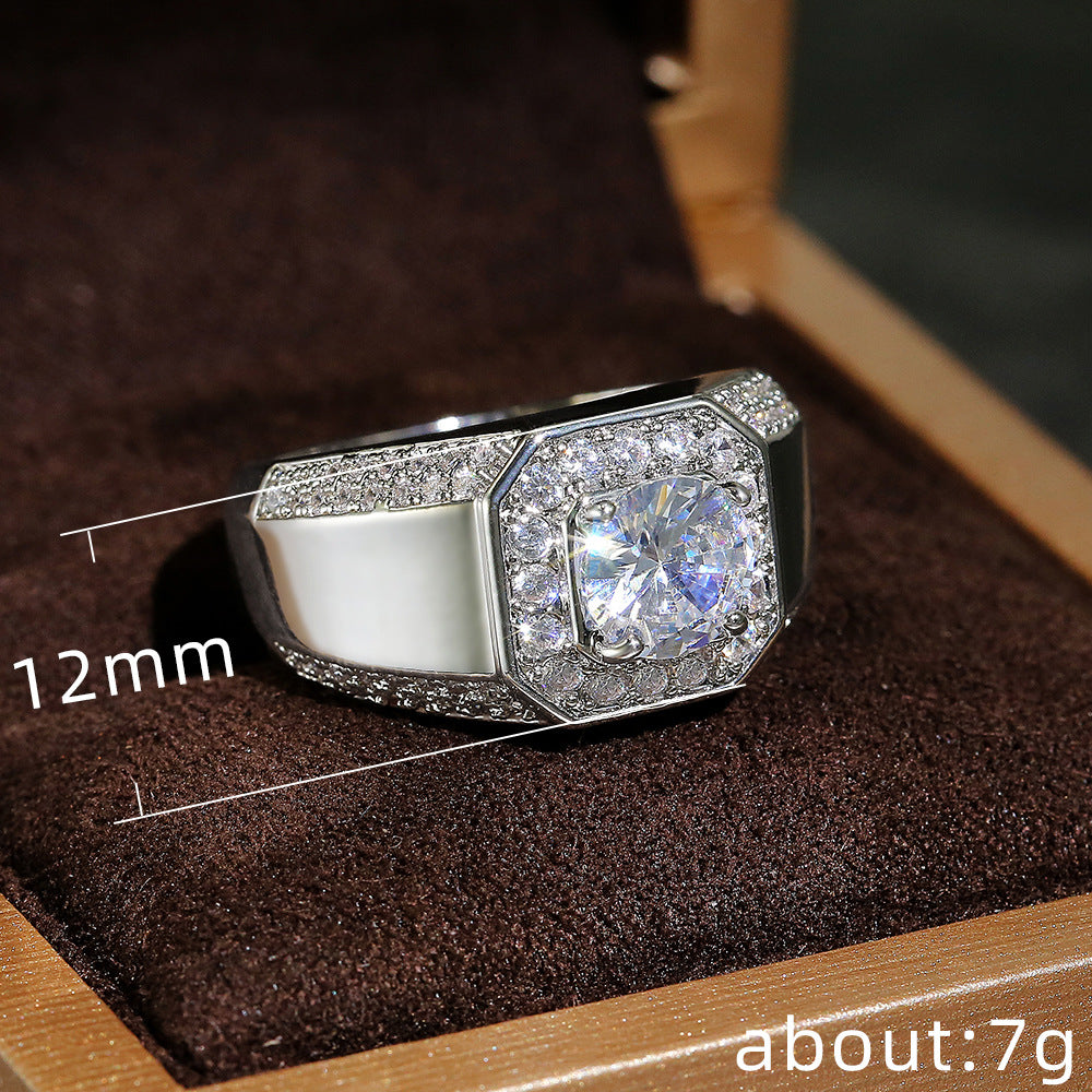 Luxury Exquisite Sier For Male White Gold Plated Rings