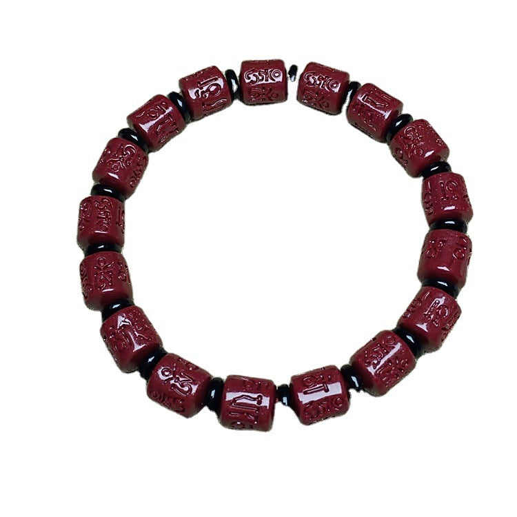 Women's & Men's Six Words Mantra Barrel Beads And Life Single Bracelets