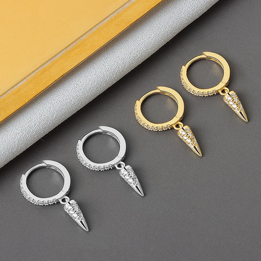 Boucles d'oreilles personnalisées créatives à rivets en strass simples pour femmes