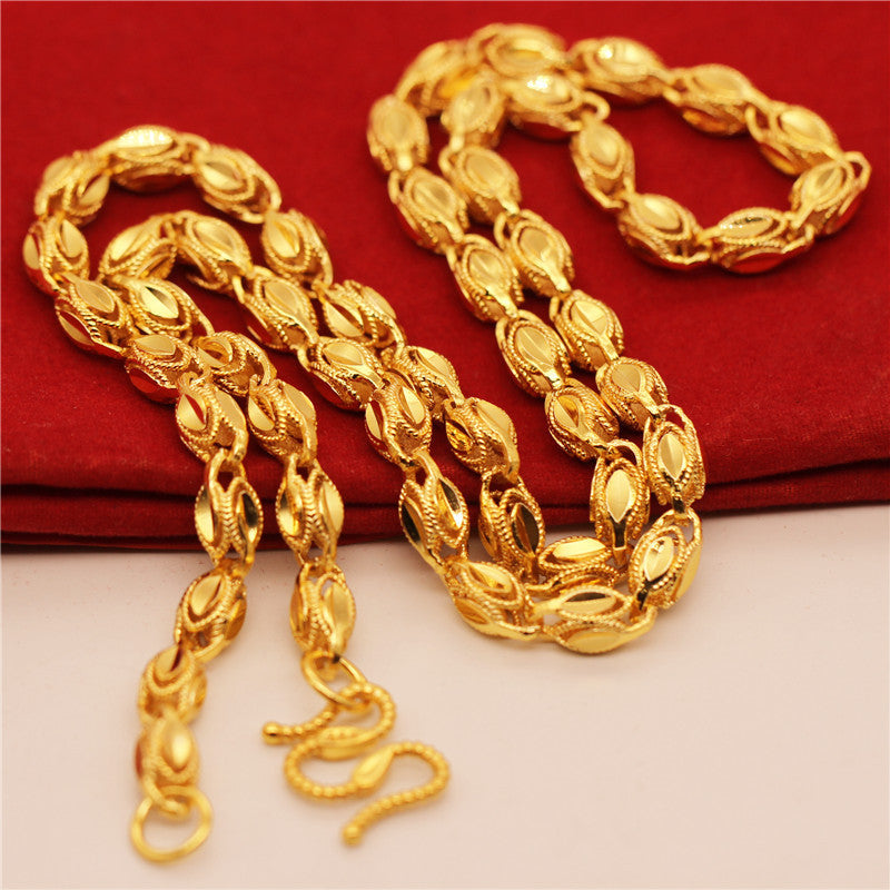 Men's Gold-plated Live Broadcast Alluvial Gold South African Tin Necklace
