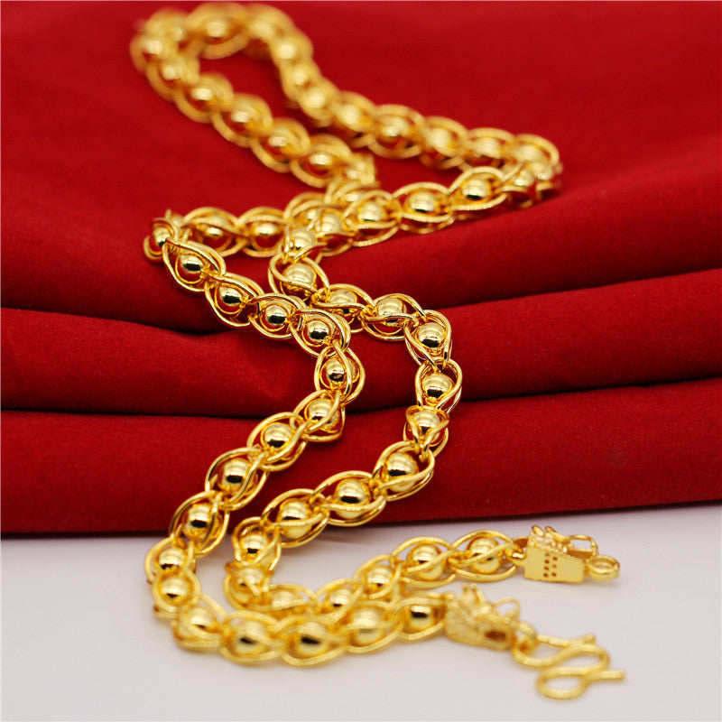 Men's Gold-plated Live Broadcast Alluvial Gold South African Tin Necklace