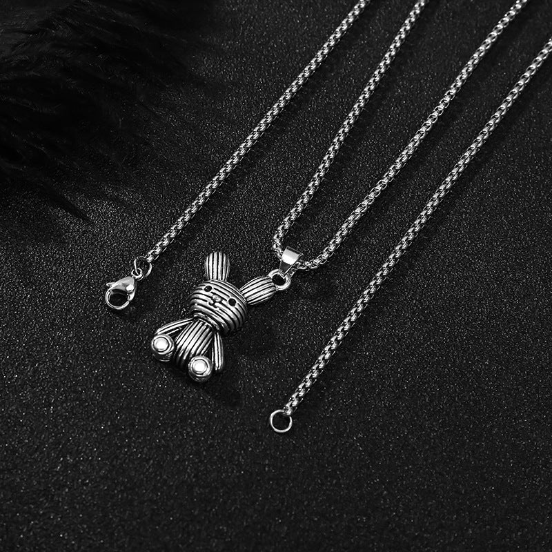 Women's Bear Titanium Steel Trendy Hip Hop Necklaces