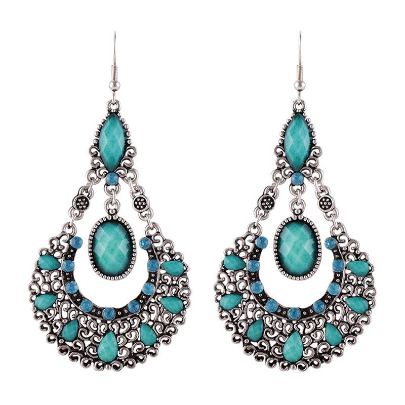 Women's High Profile Retro Court Style Long Earrings