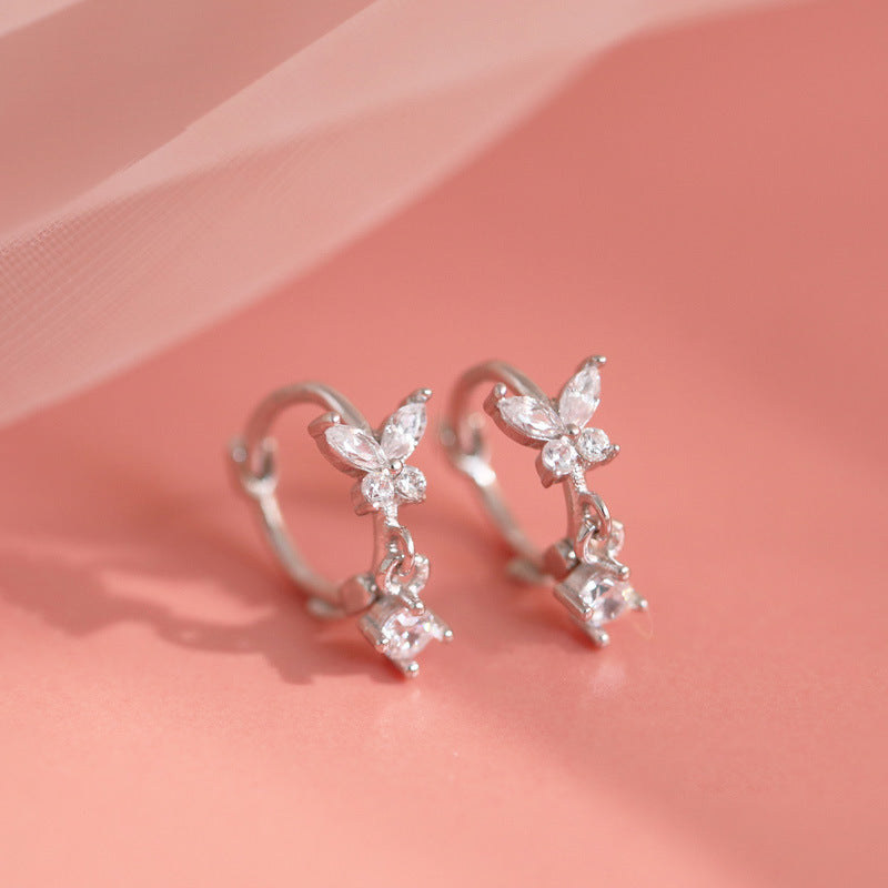 Women's Sier Korean Fashion Sweet Bow Clip Design Rings