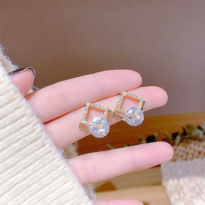 Geometric Square Zircon Trendy Simplicity Refined Earrings