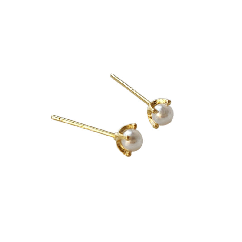 Boucles d'Oreilles Tendance Femme Plaqué Or Mini Before Sleep Sier Perle