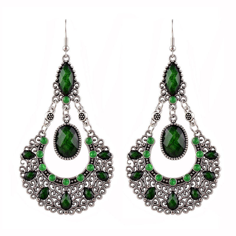 Women's High Profile Retro Court Style Long Earrings
