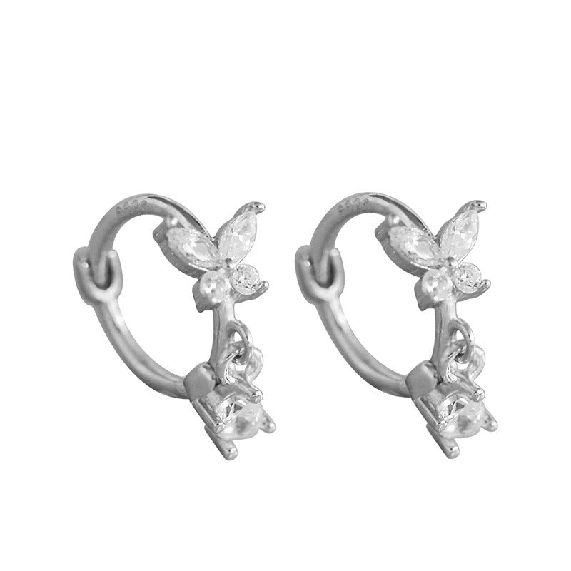 Women's Sier Korean Fashion Sweet Bow Clip Design Rings
