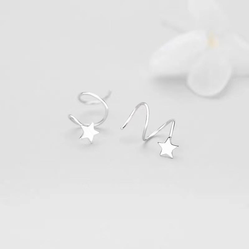 Boucles d'oreilles pentagramme simples et compactes en argent sterling pour femmes