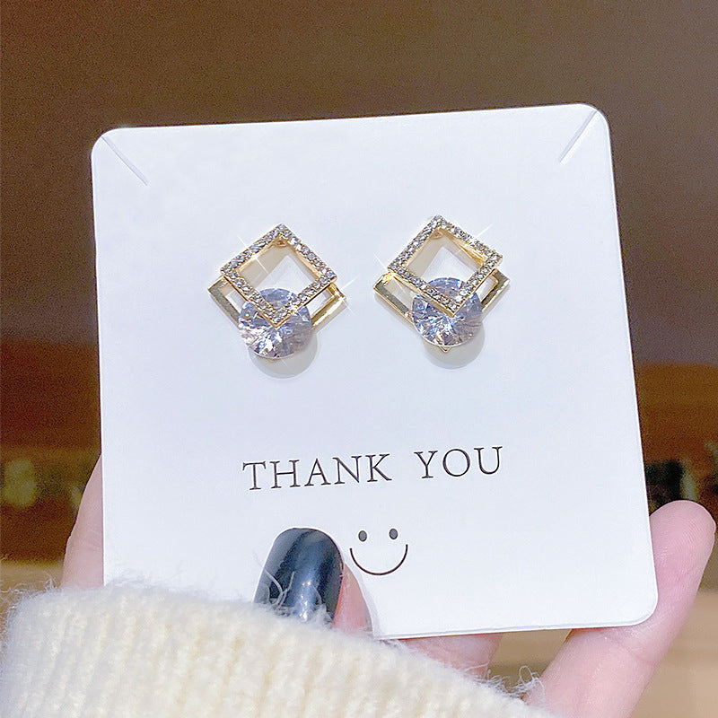 Geometric Square Zircon Trendy Simplicity Refined Earrings