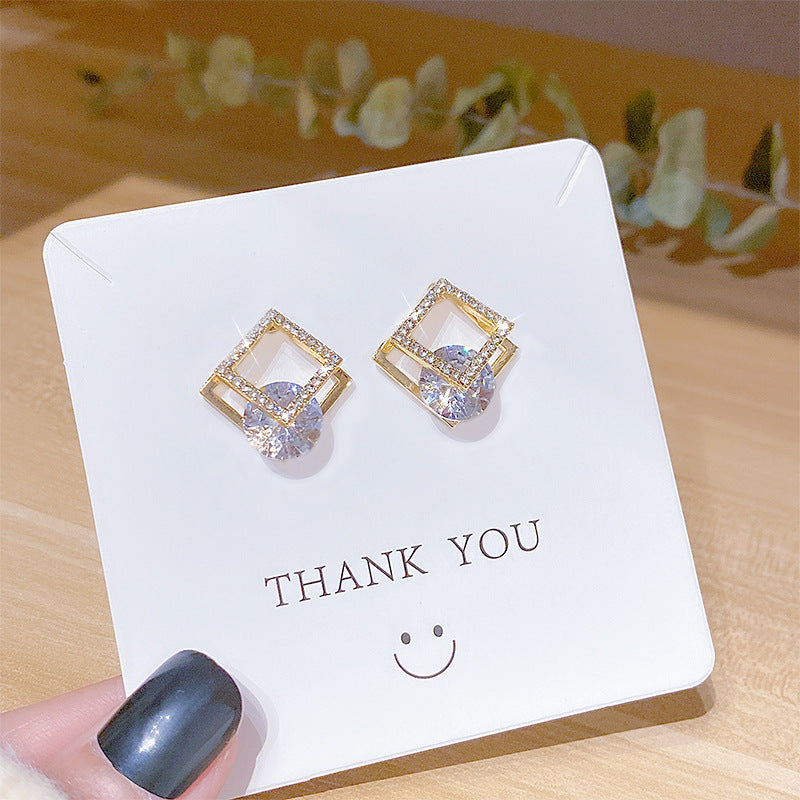 Geometric Square Zircon Trendy Simplicity Refined Earrings