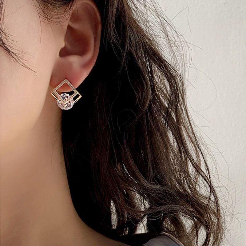 Geometric Square Zircon Trendy Simplicity Refined Earrings