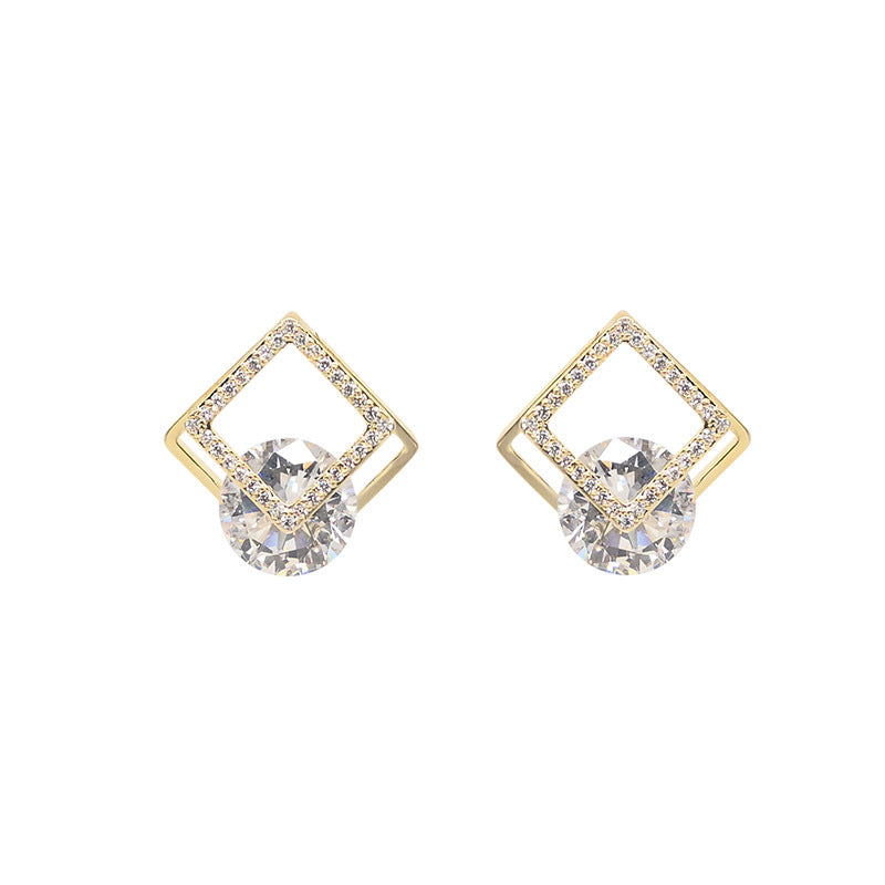 Geometric Square Zircon Trendy Simplicity Refined Earrings