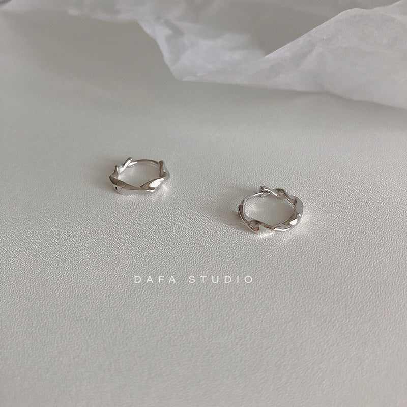 Sterling Sier Mobius Strip Twist Eardrop Earrings