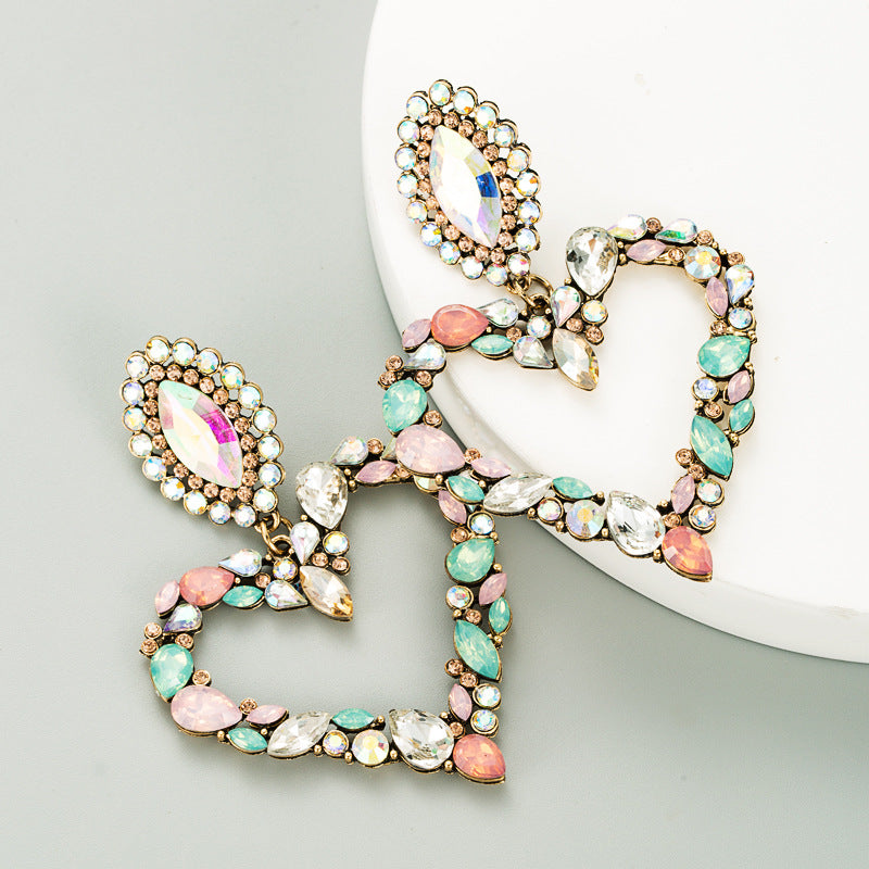 Alloy Color Full Diamond Female Fashion Earrings