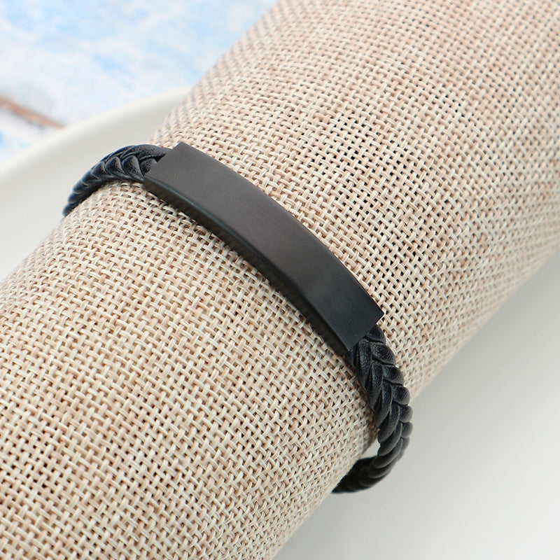 Bracelets de mode en acier et titane pour femmes, hommes et cuir