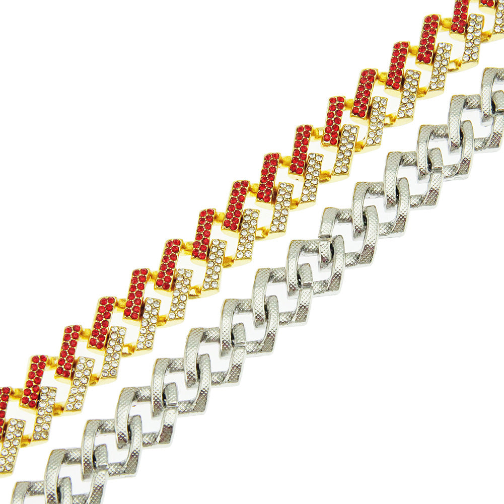 Men's Hop Cuban Link Chain Full Diamond Bracelets