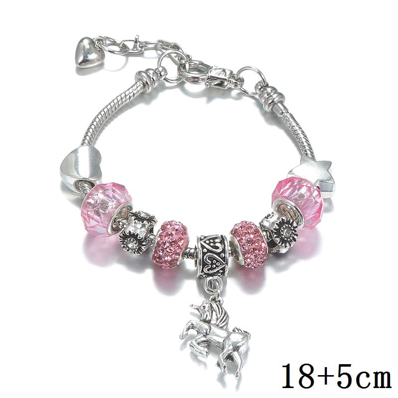 Bracelets à ornement licorne et serpent en cristal pour femmes et hommes