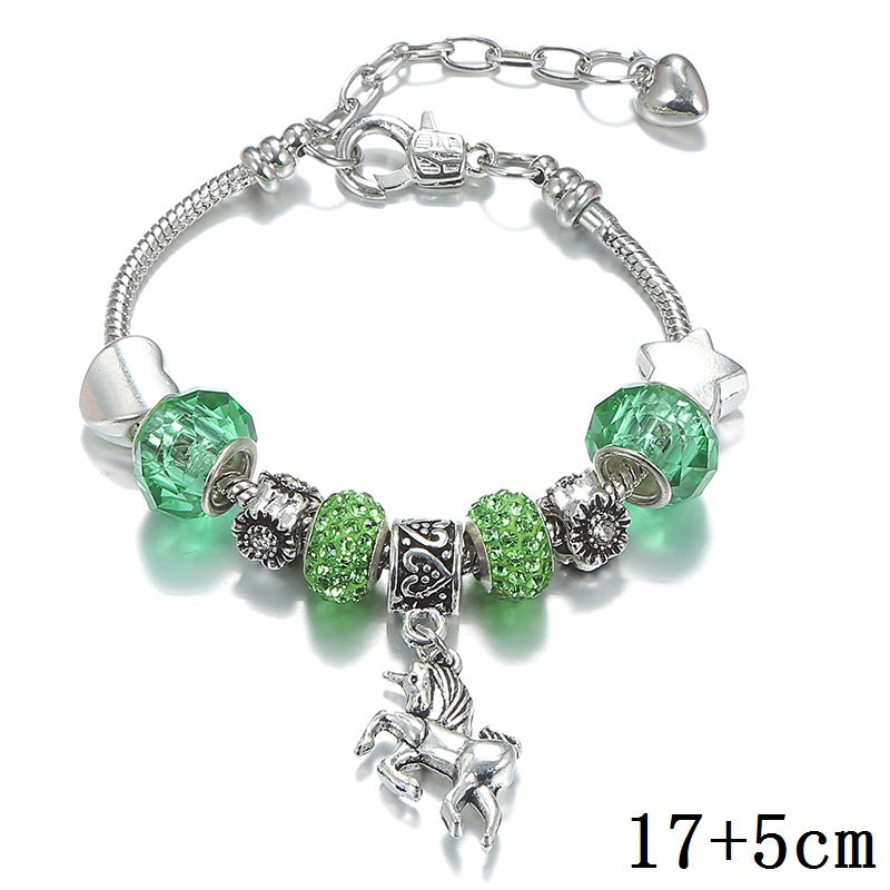 Bracelets à ornement licorne et serpent en cristal pour femmes et hommes