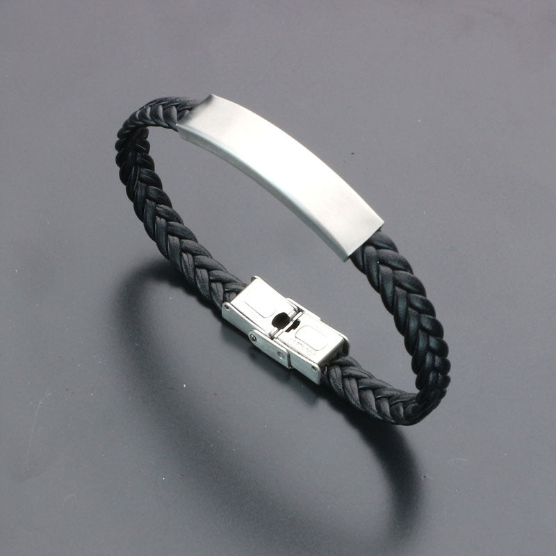 Bracelets de mode en acier et titane pour femmes, hommes et cuir