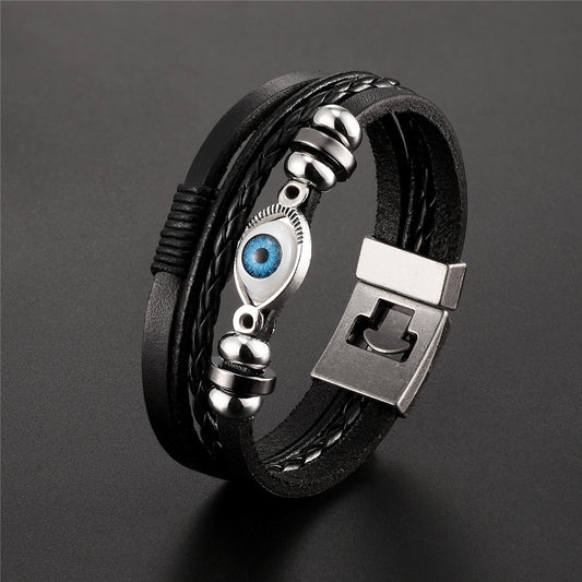 Men's Devil's Eye Width Pair Of Buckles Bracelets