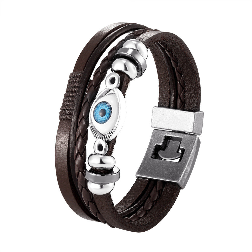 Men's Devil's Eye Width Pair Of Buckles Bracelets