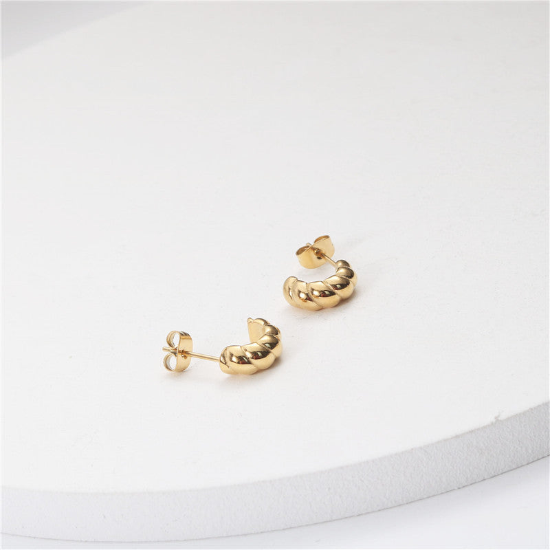 Small Twist Ear Clip Twisted Circle Design Classic Earrings