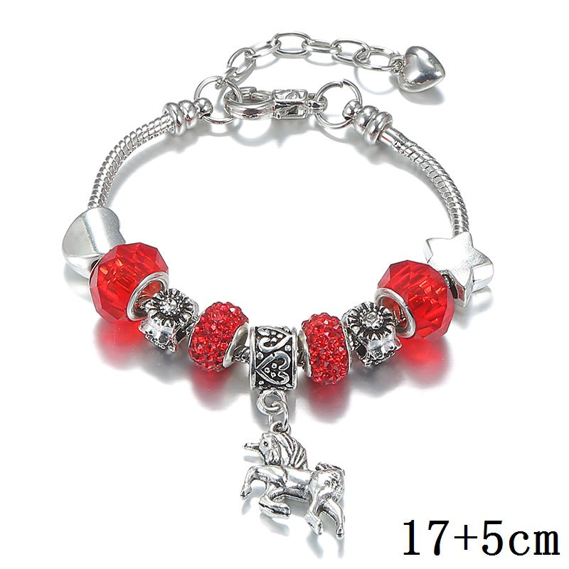 Bracelets à ornement licorne et serpent en cristal pour femmes et hommes