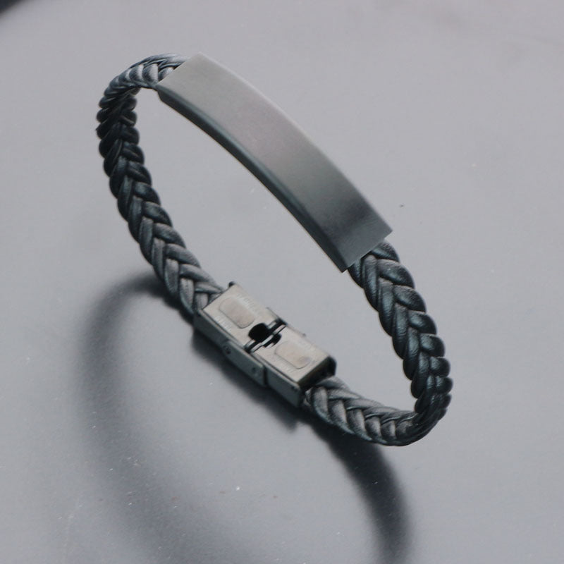 Bracelets de mode en acier et titane pour femmes, hommes et cuir