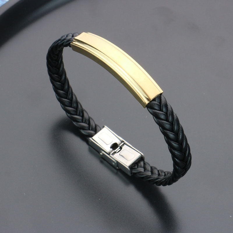 Bracelets de mode en acier et titane pour femmes, hommes et cuir