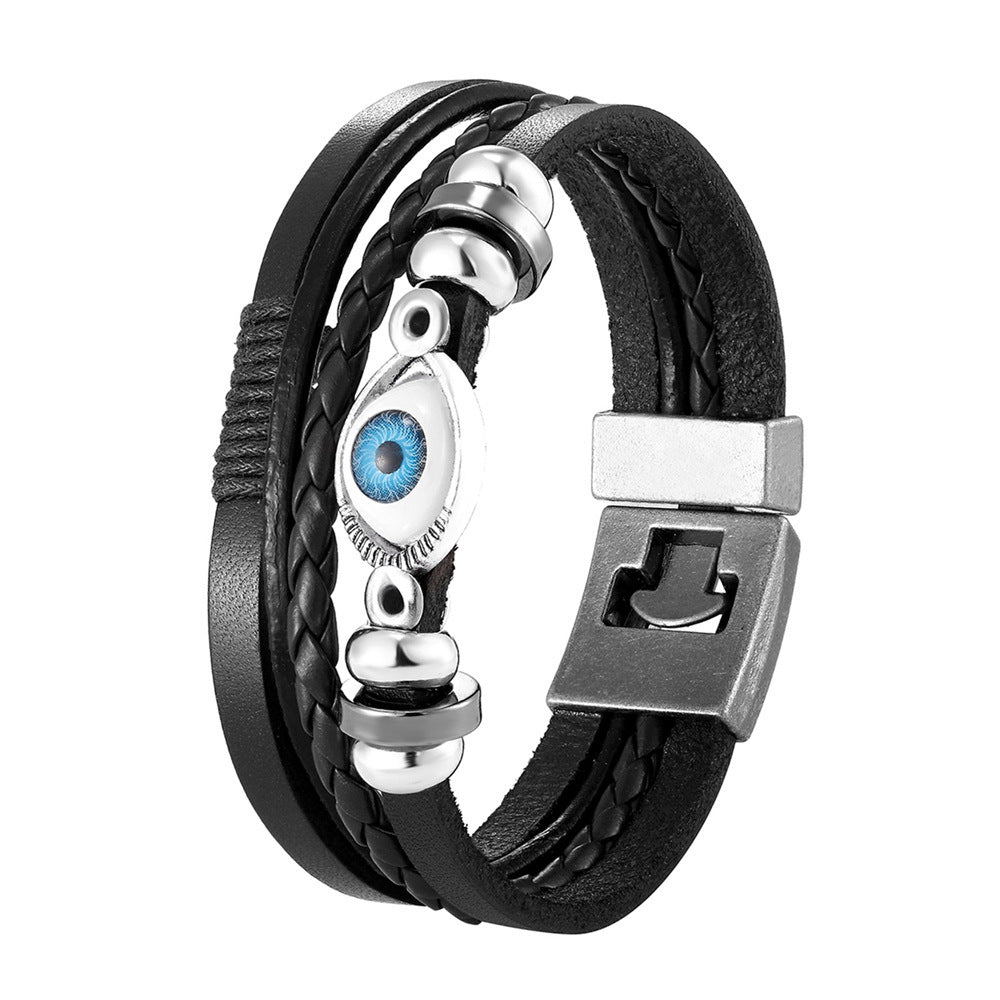 Men's Devil's Eye Width Pair Of Buckles Bracelets