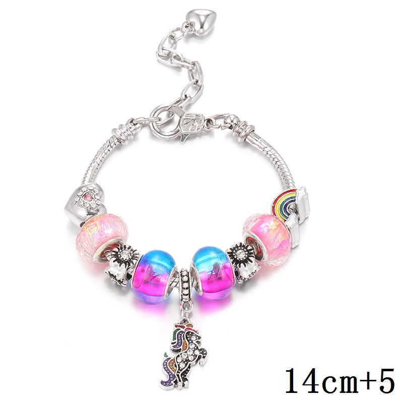 Bracelets à ornement licorne et serpent en cristal pour femmes et hommes