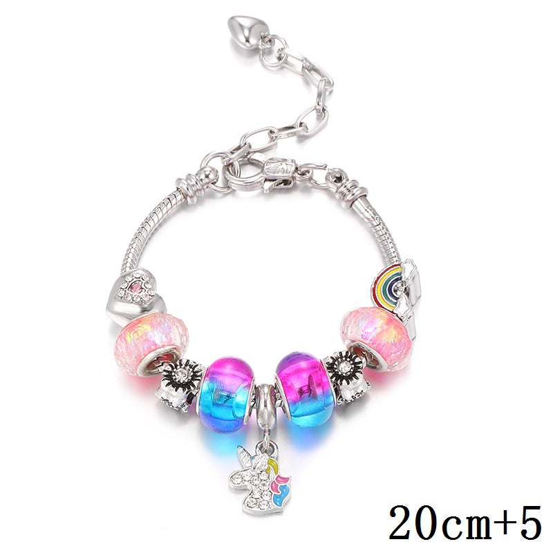 Bracelets à ornement licorne et serpent en cristal pour femmes et hommes