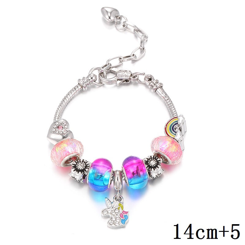 Bracelets à ornement licorne et serpent en cristal pour femmes et hommes