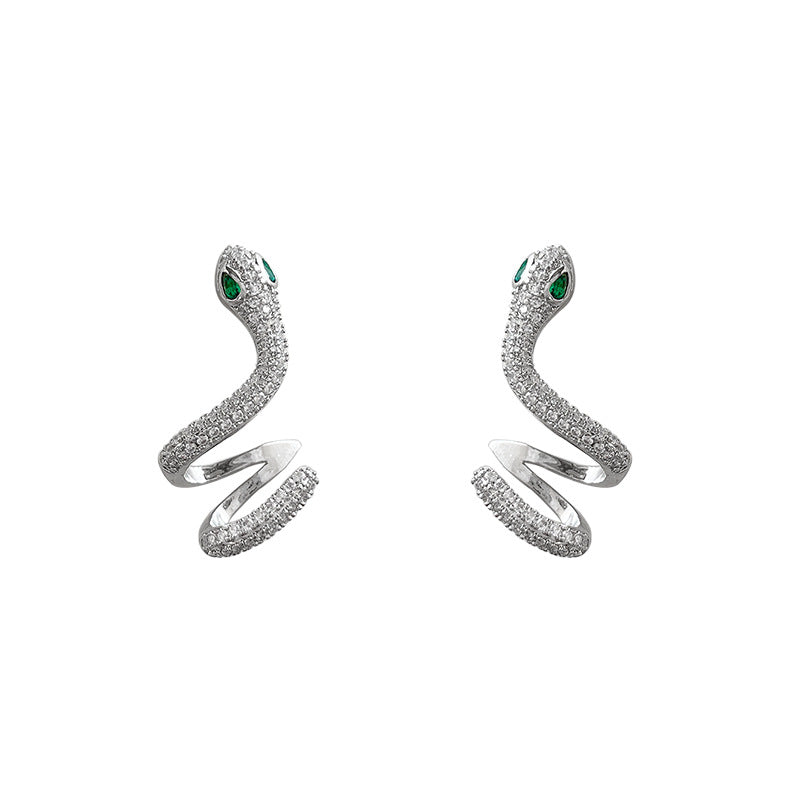 Boucles d'oreilles en forme de serpent avec micro incrusté de zircons