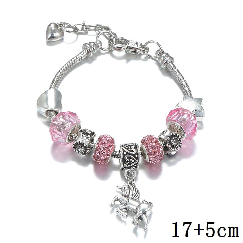 Bracelets à ornement licorne et serpent en cristal pour femmes et hommes