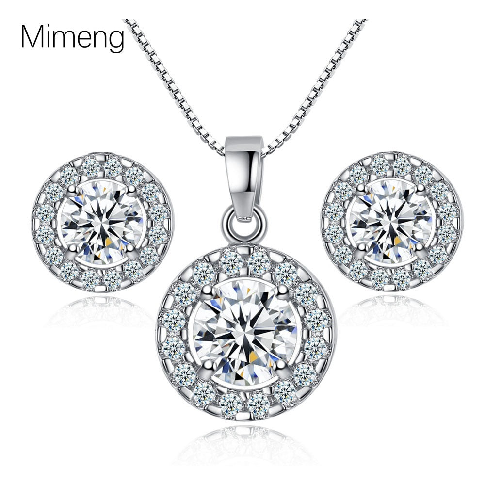 Women's Crown Zircon Electroplated Light Luxury High-grade Fashion Style Jewelry Set