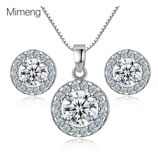 Women's Crown Zircon Electroplated Light Luxury High-grade Fashion Style Jewelry Set