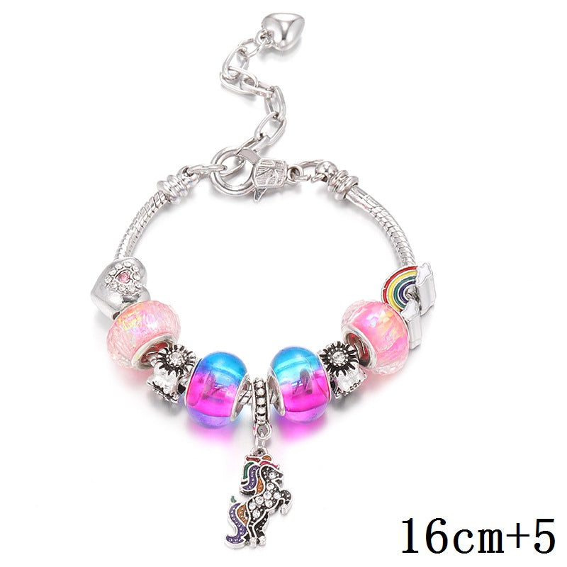 Bracelets à ornement licorne et serpent en cristal pour femmes et hommes