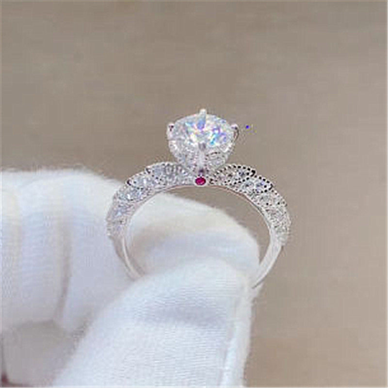 Anneaux de robe de mariée de déesse de zirconium de diamant à haute teneur en carbone